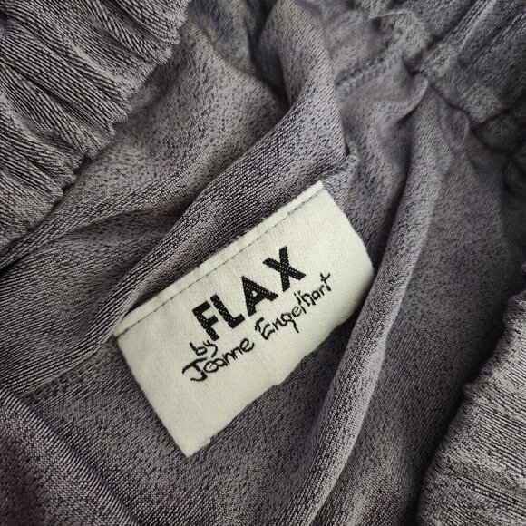 Flax Pull On Wide Leg Cropped‎ Pants Womens Small Gray Slinky Acetate No Iron - Picture 4 of 13